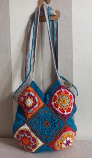 Sac granny en fil de coton coloré