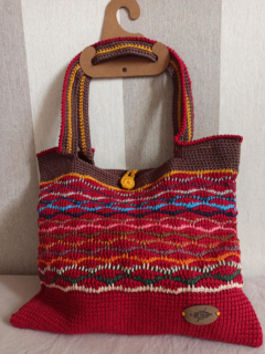 Sac rectangle crocheté au crochet tunisien ou afghan